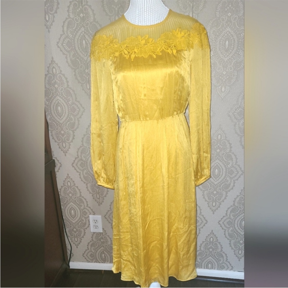 LK Bennett Yellow Midi Dress